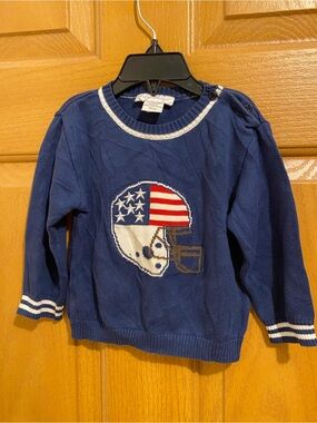 Carriage Boutique Navy Blue Football Helmet Sweater